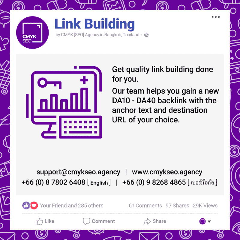 Link Building Services by CMYK SEO Agency in Bangkok Thailand | CMYK [SEO] Agency